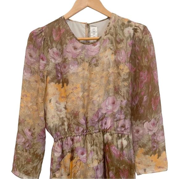 Lerario Beatriz silk chiffon watercolor dress - Picture 3 of 11